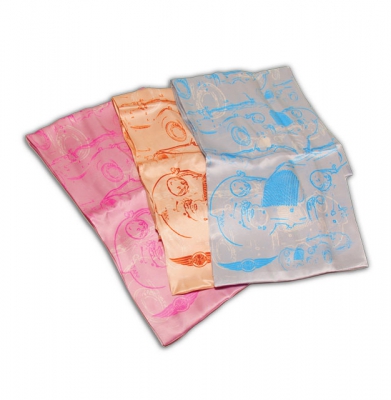 Zijden sjaal blauw- bruin -roze [ART 153] 57,90€ BTW inb